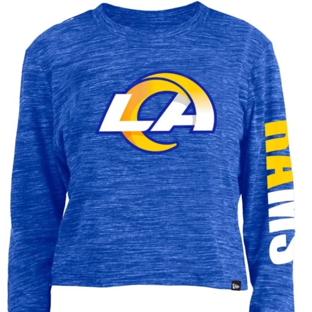 NWT [New Era] Los Angeles LA Rams NFL Long-Sleeved Cropped Shirt Sz S M L XL 2XL - Picture 2 of 9